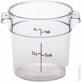 Round Storage Container, 6-1/16" Dia. x 5"H, Clear