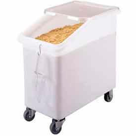Mobile Ingredient Bin with Lid, 29-5/8"L x 16-5/16"W x 28"H, White