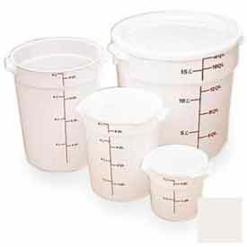 Round Storage Container, 6-1/16" Dia. x 5"H, White