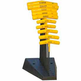Bondhus Set 10 Graduated Length Hex T-handles 3/32"-3/8" with Stand