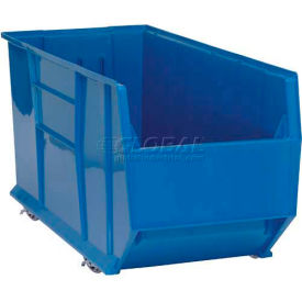Plastic Mobile Rack Bin, 41-7/8"L x 16-1/2"W x 17-1/2"H, Blue