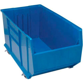 Plastic Mobile Rack Bin, 41-7/8"L x 19-7/8"W x 17-1/2"H, Blue