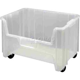 Plastic Mobile HD Giant Stack Bin, 15-1/4"L x 19-7/8"W x 15-3/4"H, Clear
