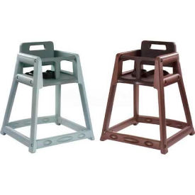 Plastic High Chair, Gray, Assembled