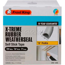 X-Treme Rubber Weatherstrip Tape, 3/8" W X1/4" D X17' L, Gray