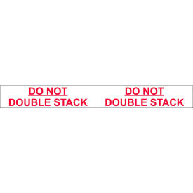 Printed Tape "Do Not Double Stack" 2"W x 110 Yds. 1.84 Mil White/Red