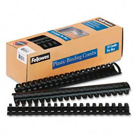 Plastic Binding Combs, 1-1/2", 340 Sheets, Black, 10/Pack