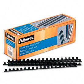 Plastic Combs - Round Back, 3/8", 55 Sheets, Black, 100/Pk
