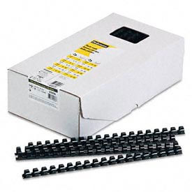 Plastic Combs - Round Back, 1/2", 90 Sheets, Black, 100/Pack