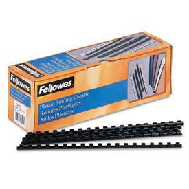Plastic Combs - Round Back, 5/16", 40 Sheets, Black, 100/PK