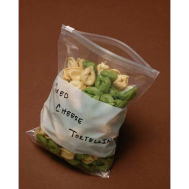 Slide Seal Poly Bags W/ Write On Block, 9"W x 12"L, 3 Mil, Clear, 250/Pack