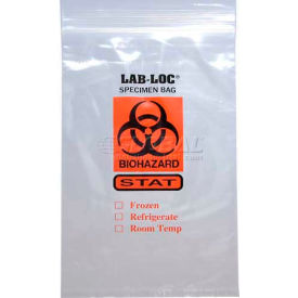 Reclosable 3-Wall Specimen Transfer Bag (STAT), 6" x 9", Clear, Pkg Qty 1000