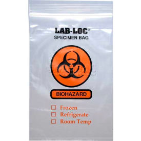 Reclosable 3-Wall Specimen Transfer Bag (Biohazard), 8" x 10", Clear, Pkg Qty 1000