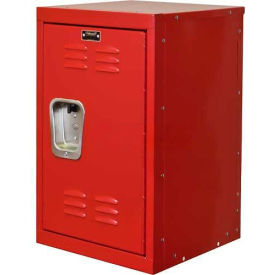 1-Tier 1 Door Kid Mini Locker, 15"W x 15"D x 24"H, Relay Red, Unassembled