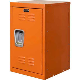 1-Tier 1 Door Kid Mini Locker, 15"W x 15"D x 24"H, Hoop Orange, Unassembled