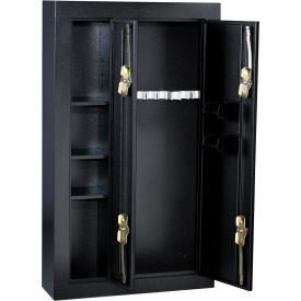 8-Gun Double Door Steel Security Gun Safe - 32" x 10" x 57", Black