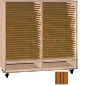 50 Open Folio Music Storage Cabinet - Oak