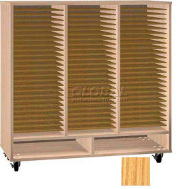 75 Open Folio Music Storage Cabinet - Oak Color