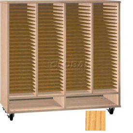 Open Folio Music Storage Cabinet - Oak Color
