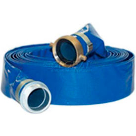 4" x 100' PVC Lay Flat Discharge Hose Coupled w/ M x F Aluminum Short Shanks