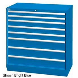 Lista 40-1/4"W Drawer Cabinet, 8 Drawer, 117 Compart - Bright Blue, Individual Lock