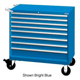 40-1/4"W Mobile Cabinet, 8 Drawers, Light Gray, Keyed Alike
