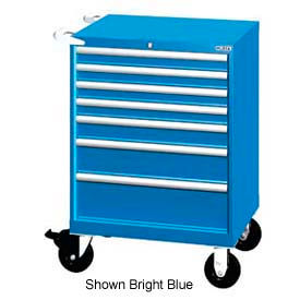 28-1/4"W Mobile Cabinet, 7 Drawers, 72 Compart - Bright Blue