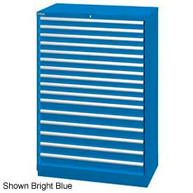 40-1/4"W Cabinet, 16 Drawer, 270 Compart - Bright Blue, Keyed Alike