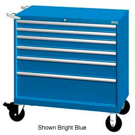 40-1/4"W Mobile Cabinet, 6 Drawers, 84 Compart - Classic Blue, No Lock