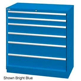 40-1/4"W Drawer Cabinet, 6 Drawer, 66 Compart - Light Gray, Individual Lock