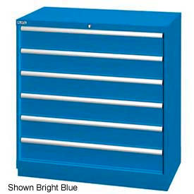Lista 40-1/4"W Drawer Cabinet, 6 Drawer, 72 Compart - Bright Blue, Keyed Alike