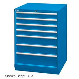 28-1/4"W Drawer Cabinet, 7 Drawer, 156 Compart - Light Gray, No Lock