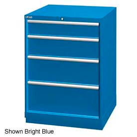 Lista 28-1/4"W Drawer Cabinet, 4 Drawer, 29 Compart - Bright Blue, Keyed Alike