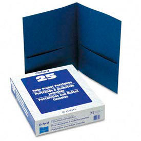 Twin Pocket Leatherette-Grained Portfolios, Royal Blue