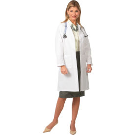 Ladies Traditional Length Lab Coat, White, Size 16