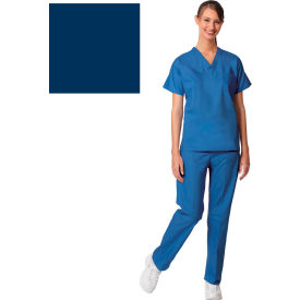 Unisex Set-In Sleeve Scrub Shirt, Reversible, Navy, XL