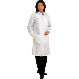 Unisex Snap Front Lab Coat, White, L