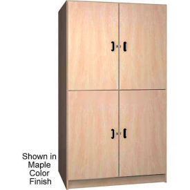 2 Compartment Wardrobe Cabinet, Solid Door, Oak Color