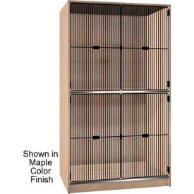 Ironwood 2 Compartment Black Grill Door Wood Storage Cabinet, Maple Color