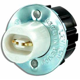 High-Output Base, Double Contact, Fluorescent Lampholder, White