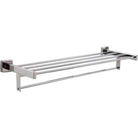 Surface Mounted Towel Shelf with Towel Bar - 24"W Bright Polished - 676x24