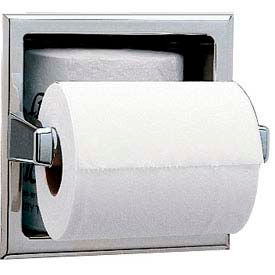 Recessed Tissue Dispenser with Extra Roll Storage Space - Satin