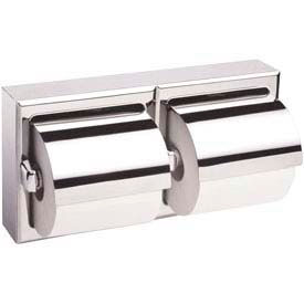 600 Series Surface Mounted Double Tissue Dispenser w/ Hoods - Satin