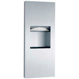 Recessed Folded Paper Towel Dispenser/Receptacle, 1-3/5 Gal. Cap.