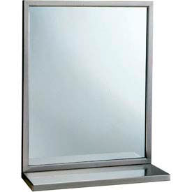 Welded-Frame Mirror w/ Shelf - 18"W x 36"H