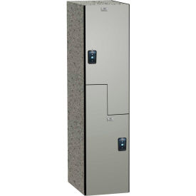 Traditional Z-Style 2 Door Phenolic Locker, 15"Wx15"Dx60"H, Weathered Ash, Assembled