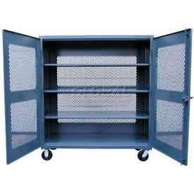 Heavy Duty Mobile Ventilated Cabinet, 48"W x 24"D x 67"H, All-Welded, Gray