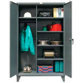 Heavy Duty SS Combination Storage Cabinet, 12 Gauge, 60"W x 24"D x 66"H, Gray