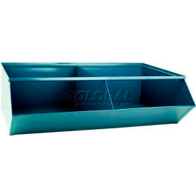 Steel Sectional Hopper Bin, 2 Compartments, 37"W x 24"L x 11"H, Blue