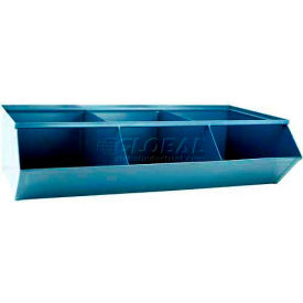 Steel Sectional Hopper Bin, 3 Compartments, 37"W x 20-1/2"L x 9-1/2"H, Blue